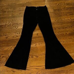 Lucky & Blessed Black Wide-Leg Corduroy Flared Jeans